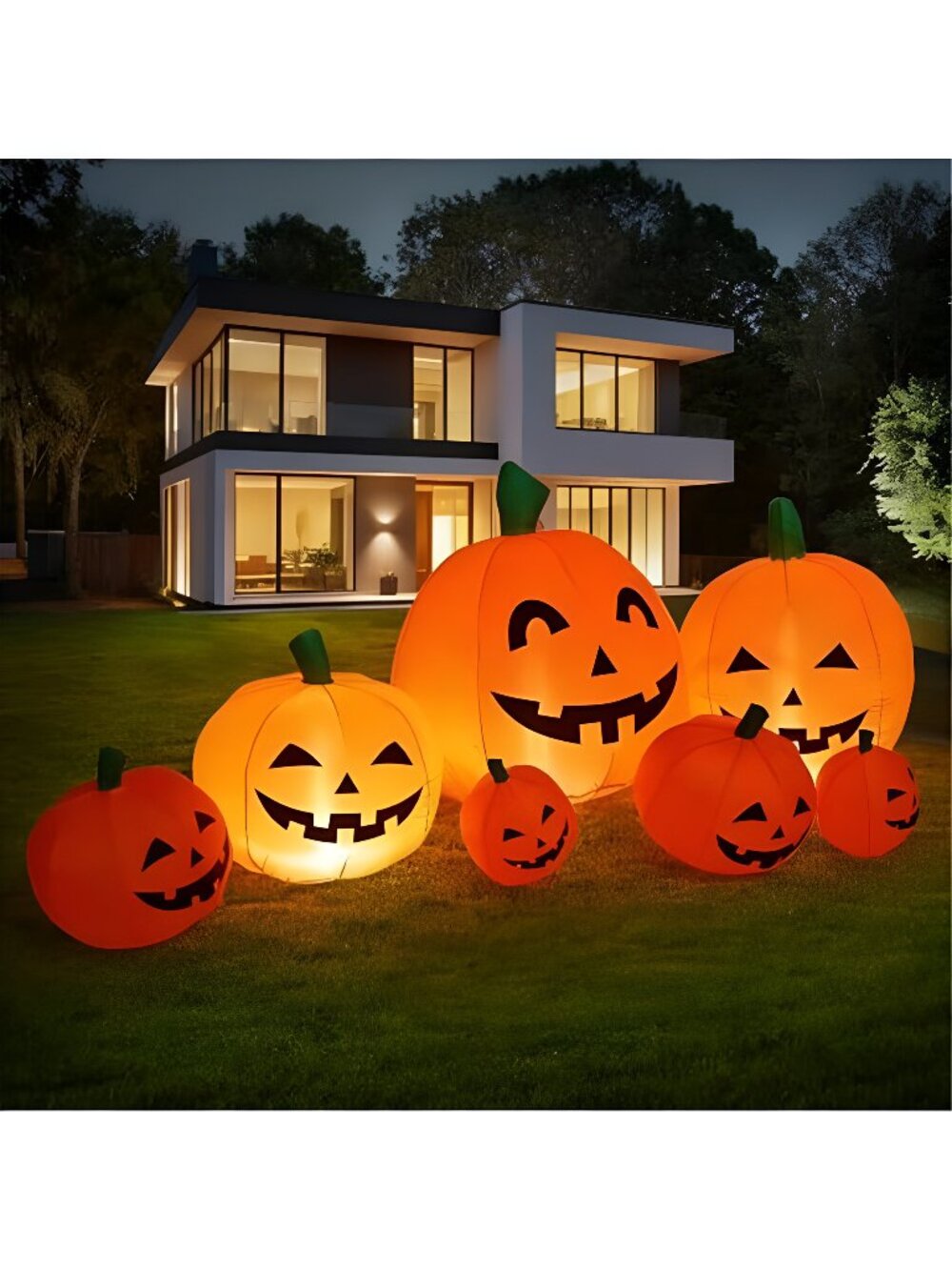 8FT Long Halloween Inflatable Pumpkin Patch Fall Inflatable Thanksgiving